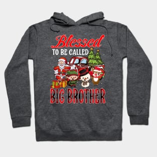 Blessed To Be Called Big Brother Christmas Buffalo Plaid Truck Hoodie